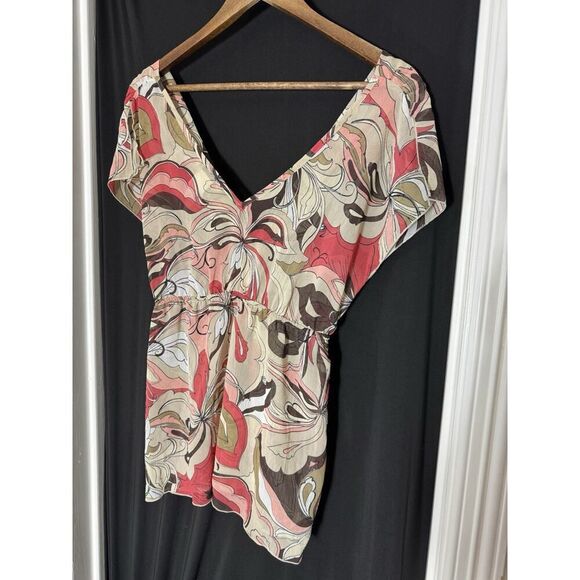 Speechless S Top Woman Abstract Empire Waist Babydoll Sheer Y2K Beachy Boho - Picture 6 of 6